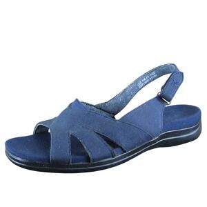 Grasshoppers Lillie Women Slingback Sandal Shoes Size 6.5 Medium Blue Fabric